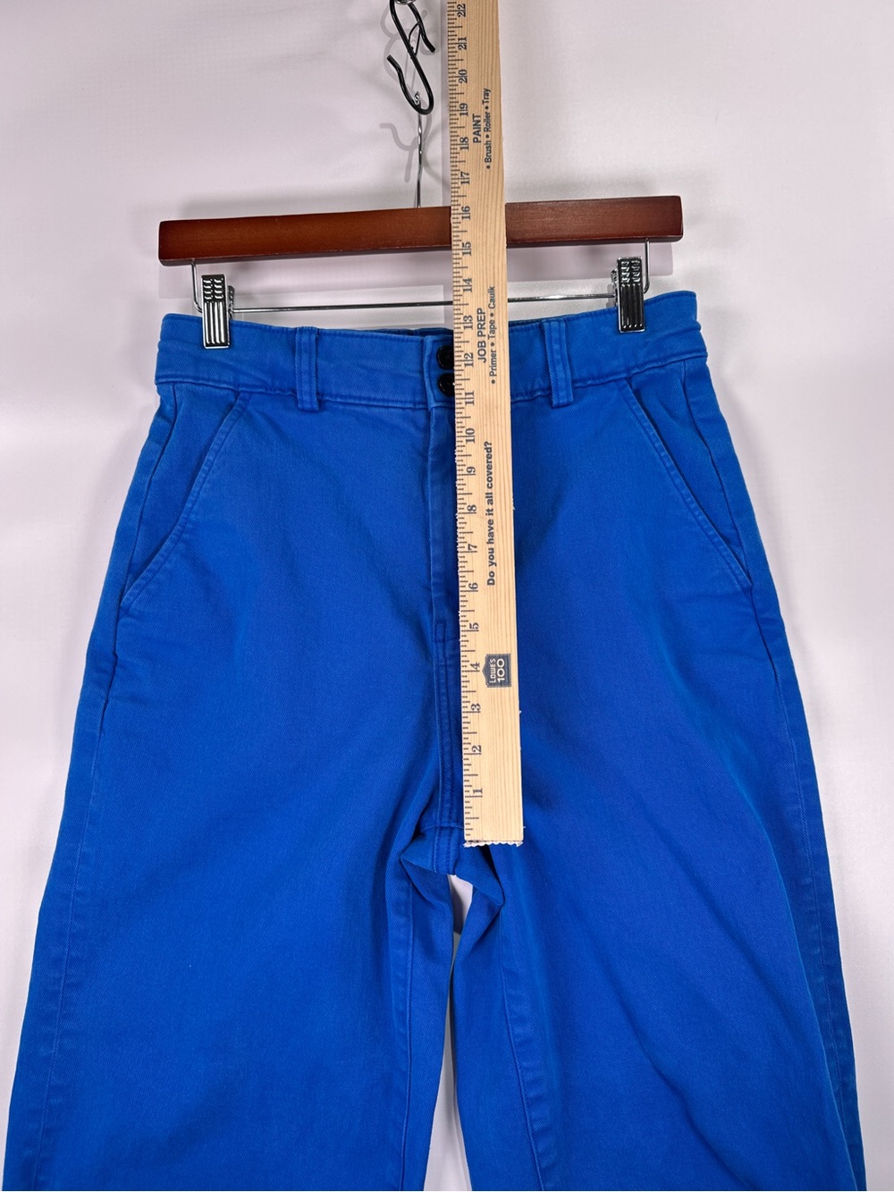 Everlane Utility Wide Leg Crop Pant Bright Blue Organic Cotton Size 6 - Picture 10 of 12
